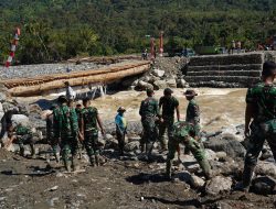TNI dan Dinas Terkait  membangun Jembatan Bailey, Harapan Baru bagi masyarakat