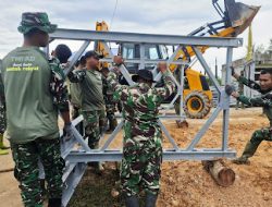 Pasca Banjir Aceh Singkil, Prajurit TNI Mulai Rakit Jembatan Bailey di Gosong Telaga Barat