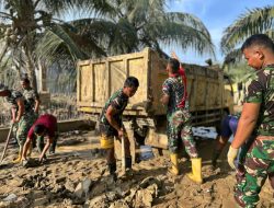 Dukung Pelayanan KesehatanYonif 117/KY Ciptakan Lingkungan Puskesmas yang Bersih dan Sehat