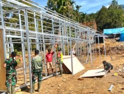 674 Unit Huntara Dibangun di Beutong Ateuh Banggalang Babinsa Turun Tangan Pantau Progres