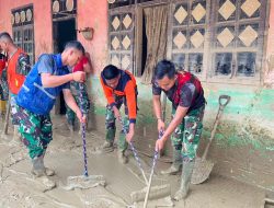 Sigap di Pasca Bencana, Prajurit Korem 012/TU Bersama BPBD Bahu-Membahu Bersihkan Fasilitas Umum