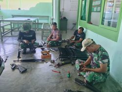 Manfaatkan Hari Libur, Koramil 06/Kluet Utara Laksanakan Pembersihan Pangkalan dan Perumahan Dinas