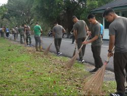 Jum’at Bersih, Korem 012/TU Laksanakan Pembersihan Pangkalan Kantor dan Perumahan