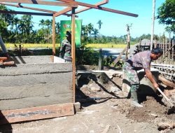 Dedikasi Satgas TMMD, Fasilitas MCK Desa Masuk Tahap Pengecoran