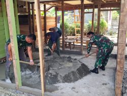 Satgas TMMD Ke-127 Kodim 0116/Nagan Raya kebut RTLH Masuk Tahap Pengecoran Lantai