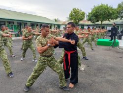 Korem 012/TU : Prajurit Kodim 0105/Abar Asah Kemampuan Pencak Silat Militer Jelang Ujian Kenaikan Tingkat