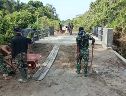 Jembatan Aramco Ketapang II dan III, Trumon Hampir Rampung, Satgas TNI AD Kebut Finishing