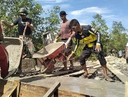 Pekerjaan Jembatan Aramco di Desa Pasi Rasian Masuk Tahap Pengecoran Badan Jembatan