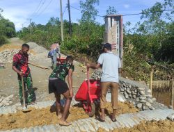 TNI Terus Kejar Penyelesaian Jembatan Aramco di Desa Pasi Rasian, Pasi Raja