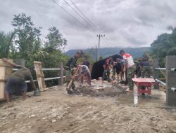 TNI dan Warga Tancap Gas, Pembangunan Jembatan Aramco di Pasi Rasian Makin Dikebut