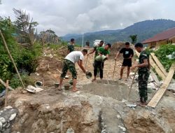 TNI terus bersinergi bersama warga bantu percepat pembangunan jembatan aramco