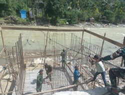 TNI Terus Kebut Pengerjaan Bekisting Struktur Utama Menara Pylon Jembatan Perintis Beutong Ateuh Benggalang