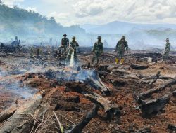Hari Kedua Karhutla Bakongan: Asap Tipis Masih Mengepul, TNI-BPBD Tak Berhenti Padamkan Bara
