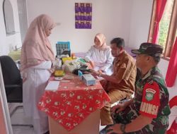 Babinsa 02/Seunagan Dampingi Kegiatan Posyandu Di Desa Binaan