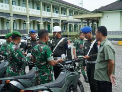 Tingkatkan Disiplin Berlalu Lintas, Korem 012/Teuku Umar Gelar Apel Pemeriksaan Kendaraan