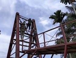 Gotong Royong TNI dan Masyarakat, Besi Tiang Utama Jembatan Perintis Desa Serasah Dicat